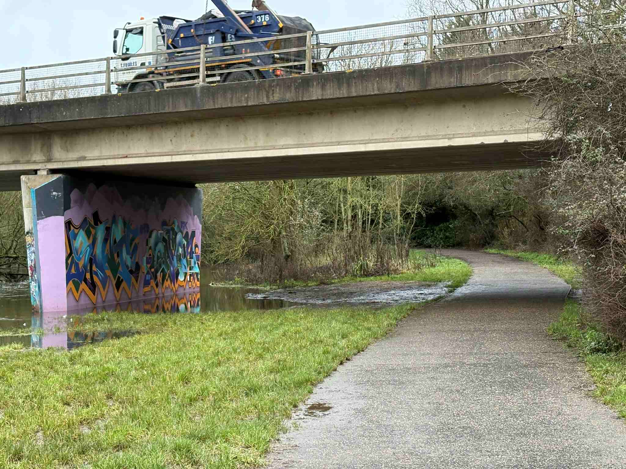  The path is clearfrom underneath the bridge